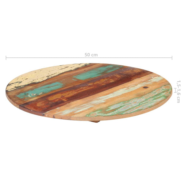 vidaXL Tabletop Round 50 cm 15-16 mm Solid Reclaimed Wood