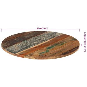 vidaXL Tabletop Round 60 cm 15-16 mm Solid Reclaimed Wood