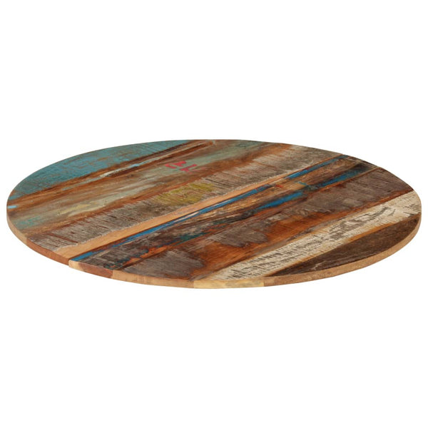 vidaXL Tabletop Round 80 cm 15-16 mm Solid Reclaimed Wood
