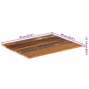 vidaXL Tabletop Rectangular 60x70 cm 15-16 mm Solid Reclaimed Wood