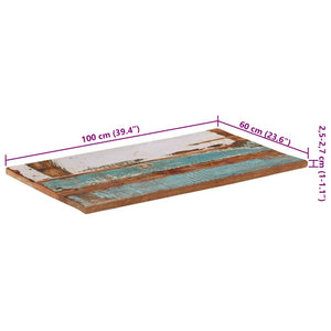 vidaXL Table Top Rectangular 60x100 cm 25-27 mm Solid Reclaimed Wood
