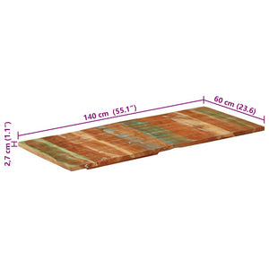 vidaXL Tabletop Rectangular 60x140 cm 25-27 mm Solid Reclaimed Wood
