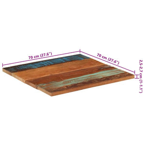 vidaXL Tabletop Square 70x70 cm 25-27 mm Solid Reclaimed Wood
