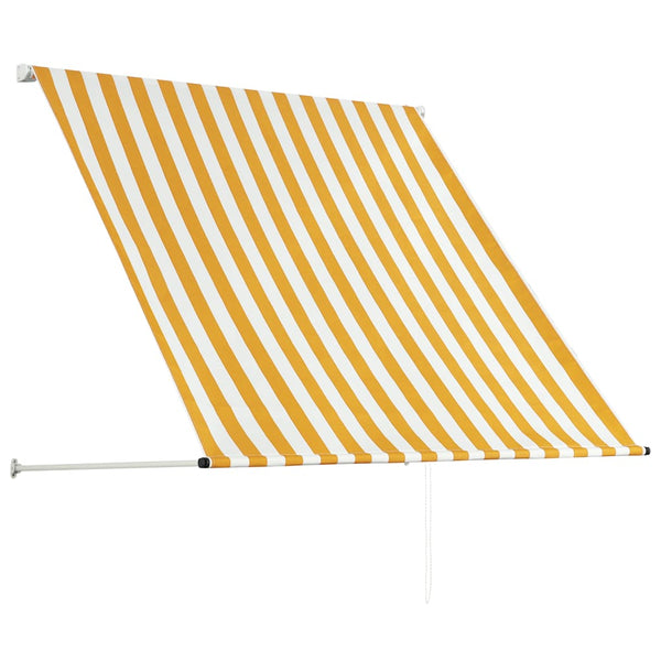 Einziehbare Markise 100×150 cm Gelb und Weiß