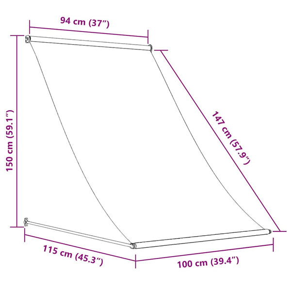 Einziehbare Markise 100×150 cm Orange und Braun