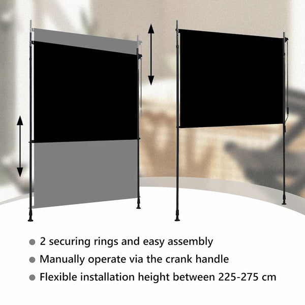 vidaXL Outdoor Roller Blind 150 x 270 cm Anthracite