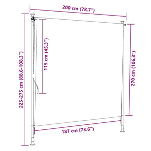 vidaXL Outdoor Roller Blind 200 x 270 cm Anthracite