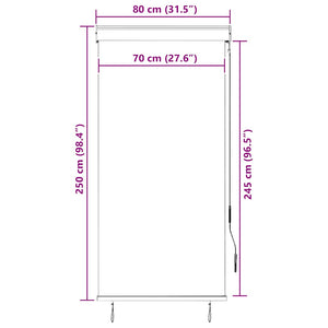 vidaXL Outdoor Roller Blind 80 x 250 cm White and Orange