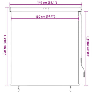 vidaXL Outdoor Roller Blind 140x250 cm White and Orange