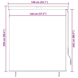vidaXL Outdoor Roller Blind 140x250 cm Anthracite