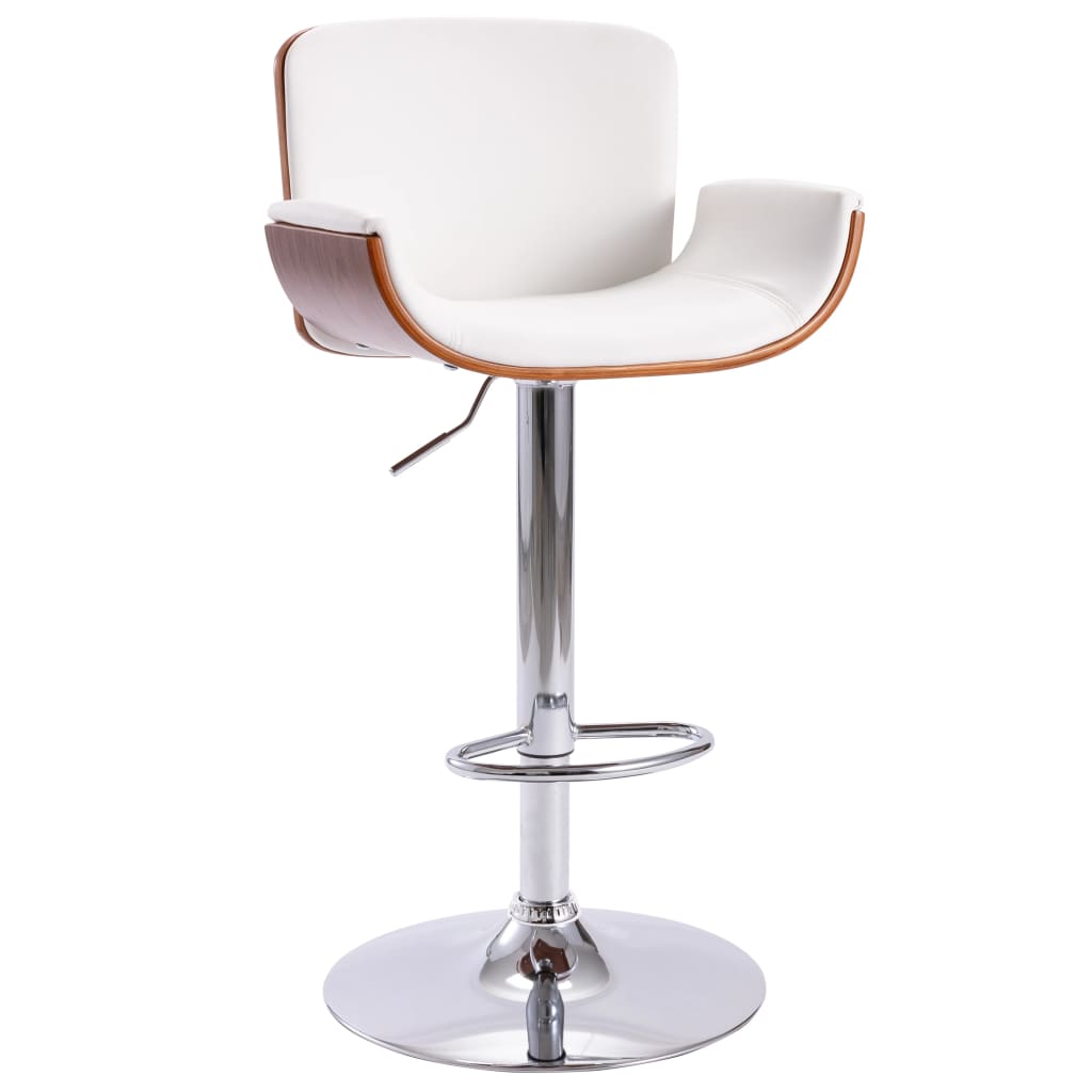 vidaXL Bar Stool White Faux Leather