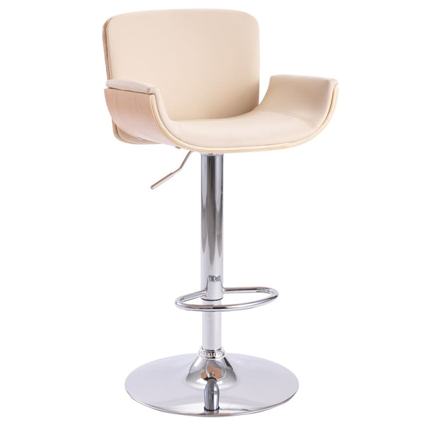 vidaXL Bar Stool Cream Faux Leather