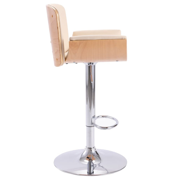 vidaXL Bar Stool Cream Faux Leather