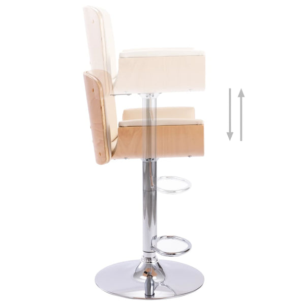 vidaXL Bar Stool Cream Faux Leather