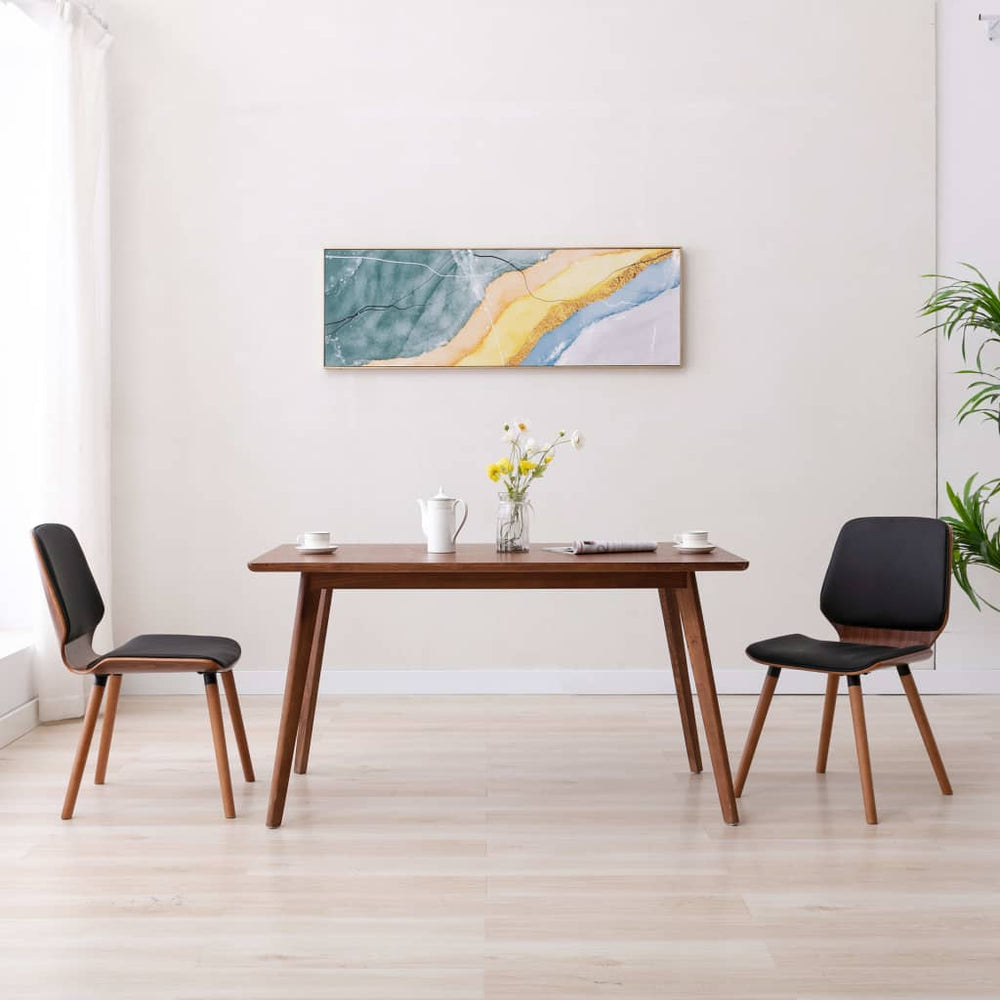 vidaXL Dining Chairs 2 pcs Black Faux Leather