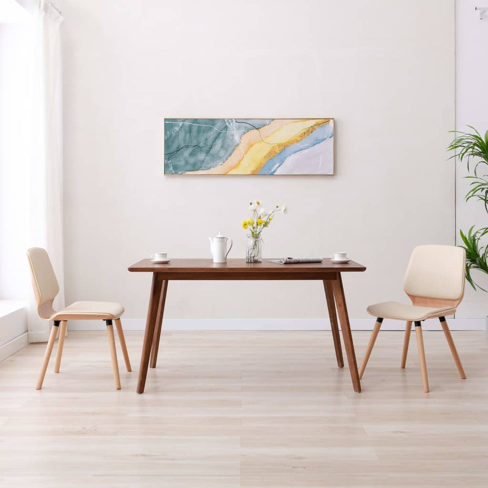 vidaXL Dining Chairs 2 pcs Cream White Faux Leather