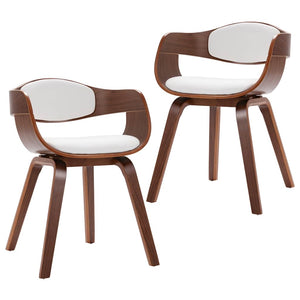 vidaXL Dining Chairs 2 pcs Bentwood and Faux Leather