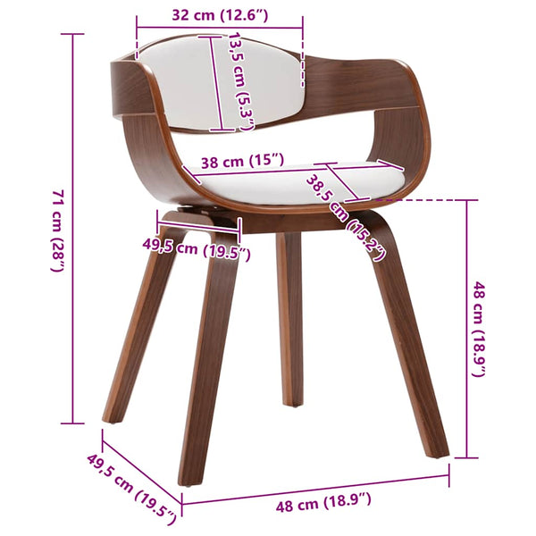 vidaXL Dining Chairs 2 pcs Bentwood and Faux Leather