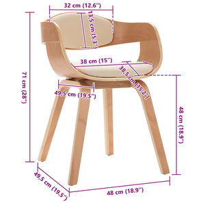vidaXL Dining Chairs 2 pcs Bentwood and Faux Leather
