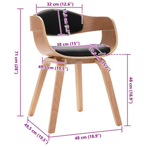 vidaXL Dining Chairs 2 pcs Bentwood and Faux Leather