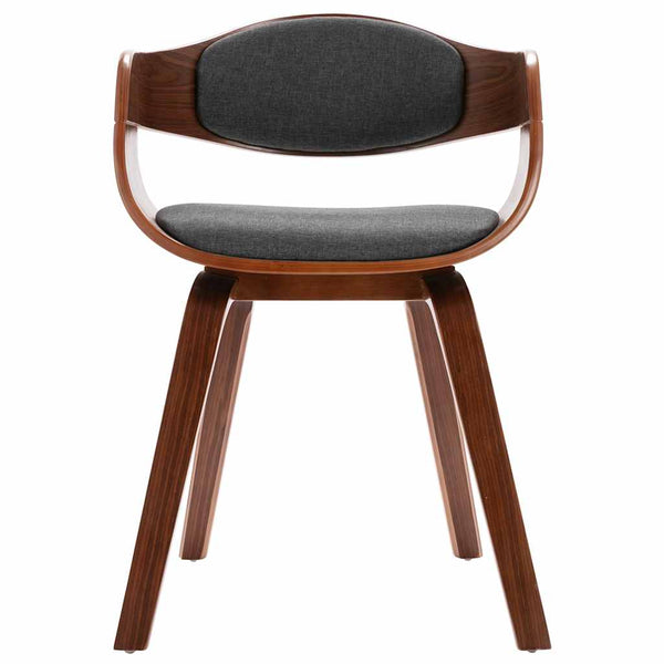 vidaXL Dining Chairs 2 pcs. Bentwood and Grey Fabric
