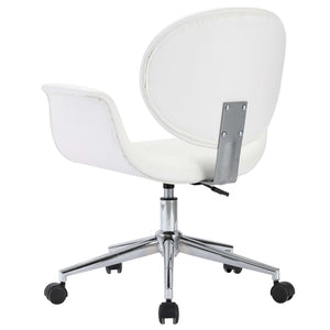 vidaXL Swivel Dining Chair White Faux Leather