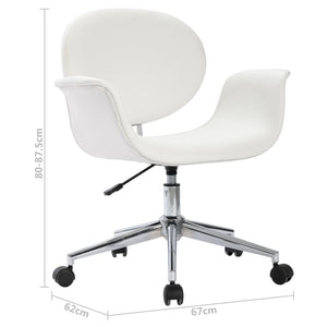 vidaXL Swivel Dining Chair White Faux Leather