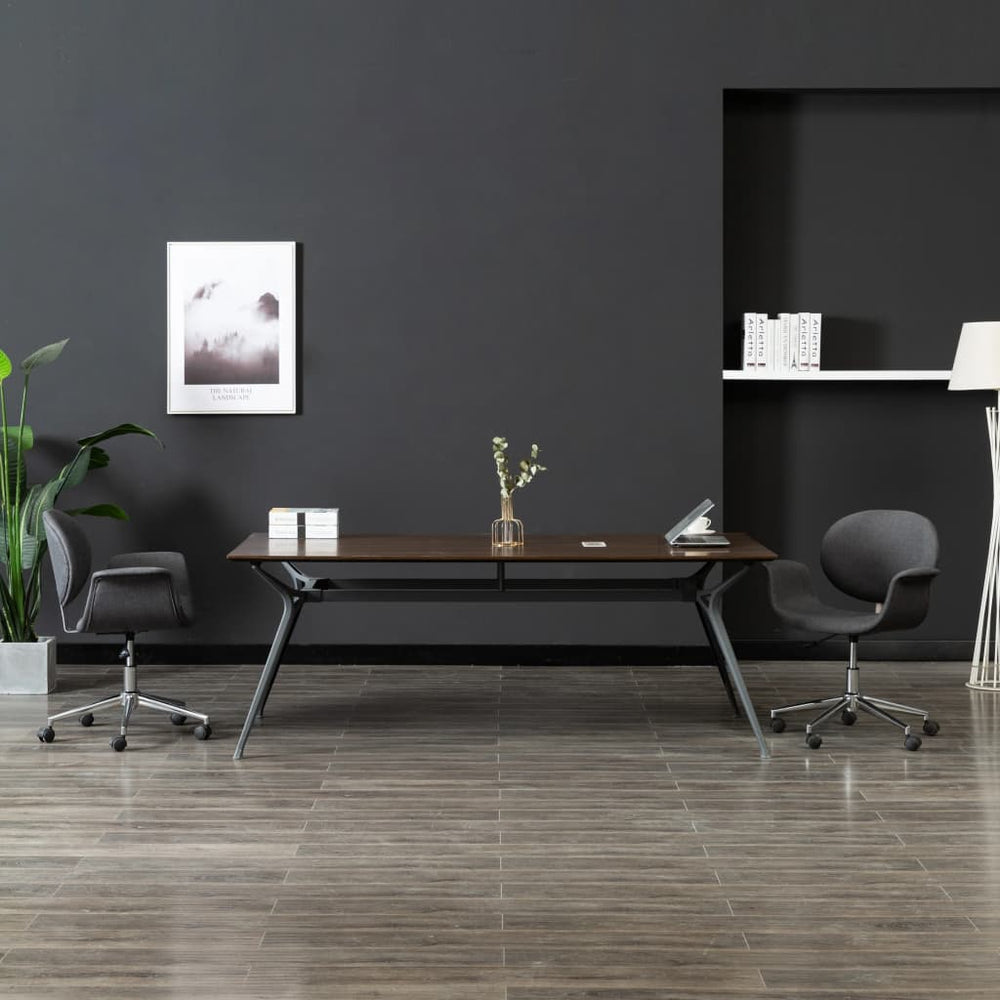 vidaXL Swivel Dining Chair Grey Fabric
