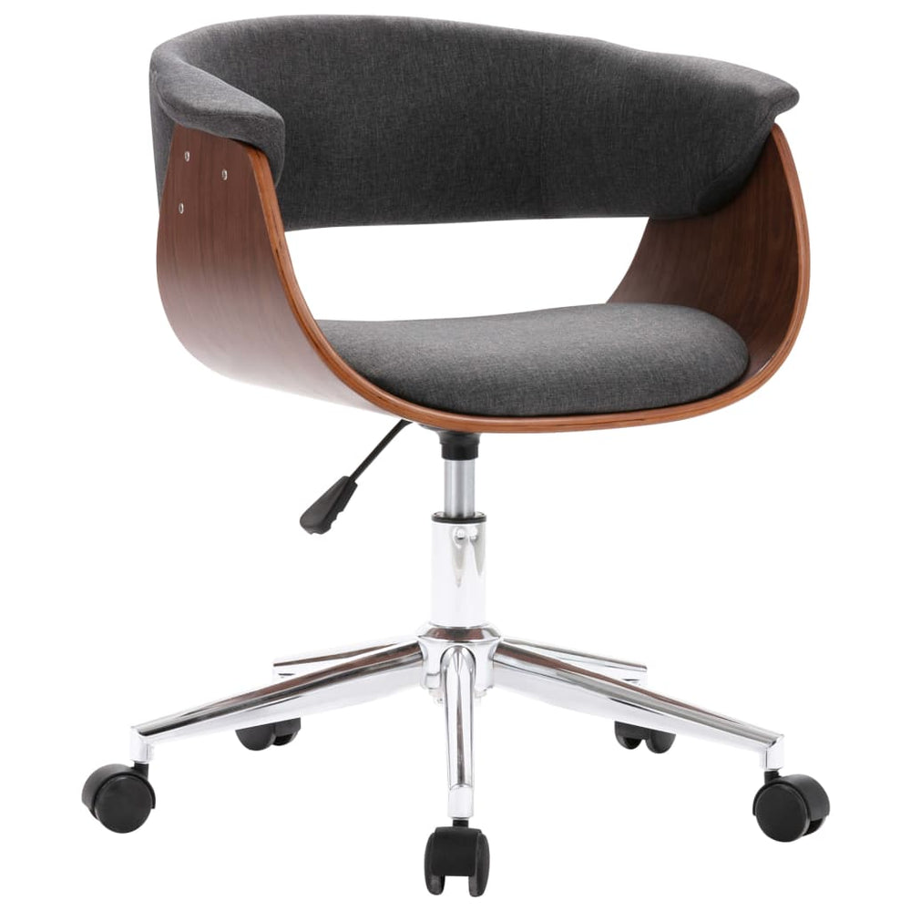 vidaXL Swivel Dining Chair Grey Bentwood and Fabric