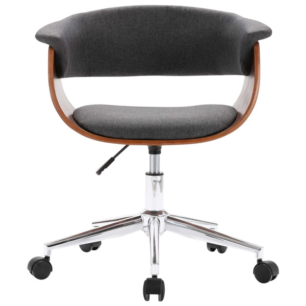 vidaXL Swivel Dining Chair Grey Bentwood and Fabric