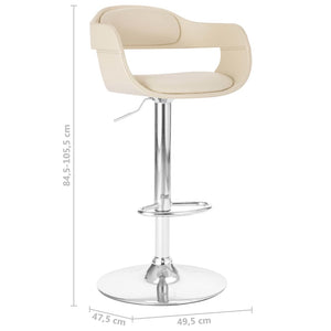 vidaXL Bar Stool White Faux Leather