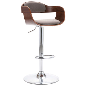 vidaXL Bar Stool Plywood and Taupe Fabric