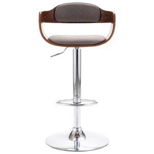 vidaXL Bar Stool Plywood and Taupe Fabric