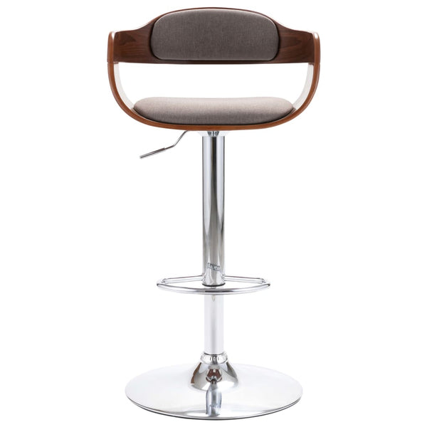 vidaXL Bar Stool Plywood and Taupe Fabric