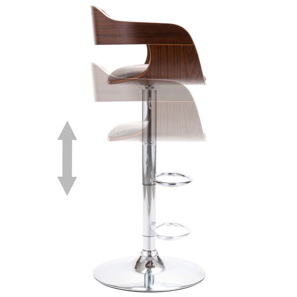 vidaXL Bar Stool Plywood and Taupe Fabric