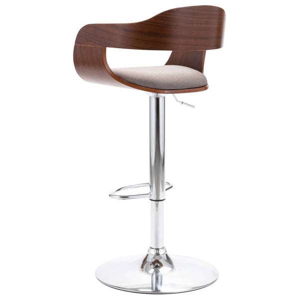 vidaXL Bar Stool Plywood and Taupe Fabric