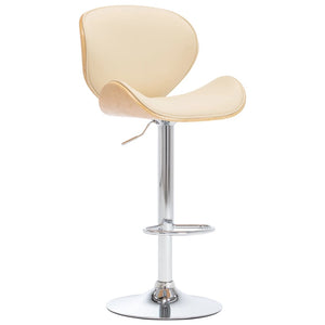 vidaXL Bar Stool Cream Faux Leather