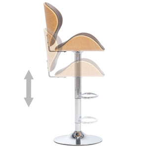 vidaXL Bar Stool Taupe Fabric