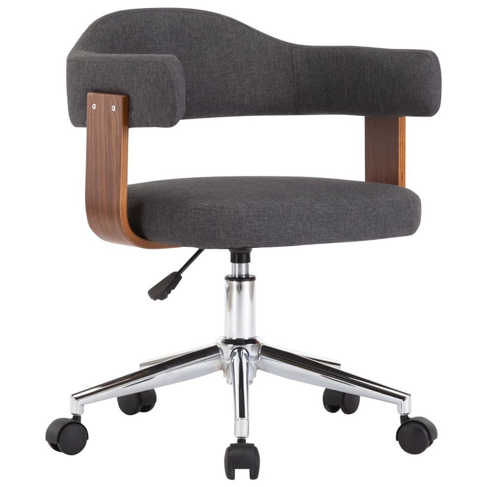 vidaXL Swivel Dining Chair Grey Bentwood and Fabric