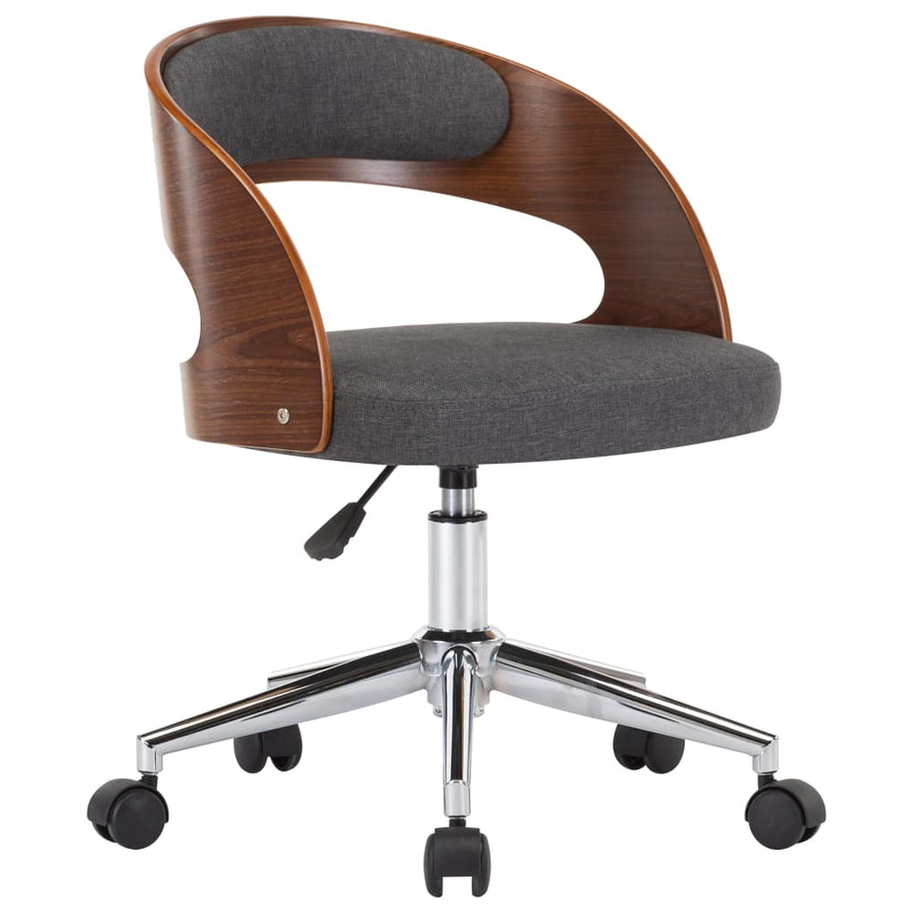 vidaXL Dining Chair Swivel Grey Bentwood and Fabric