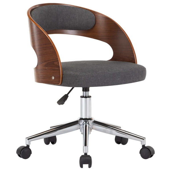 vidaXL Dining Chair Swivel Grey Bentwood and Fabric