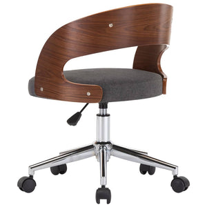 vidaXL Dining Chair Swivel Grey Bentwood and Fabric