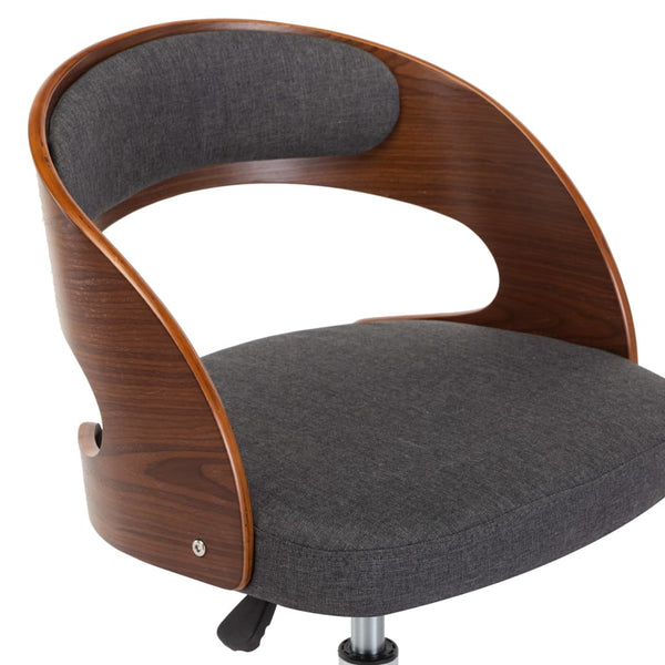 vidaXL Dining Chair Swivel Grey Bentwood and Fabric