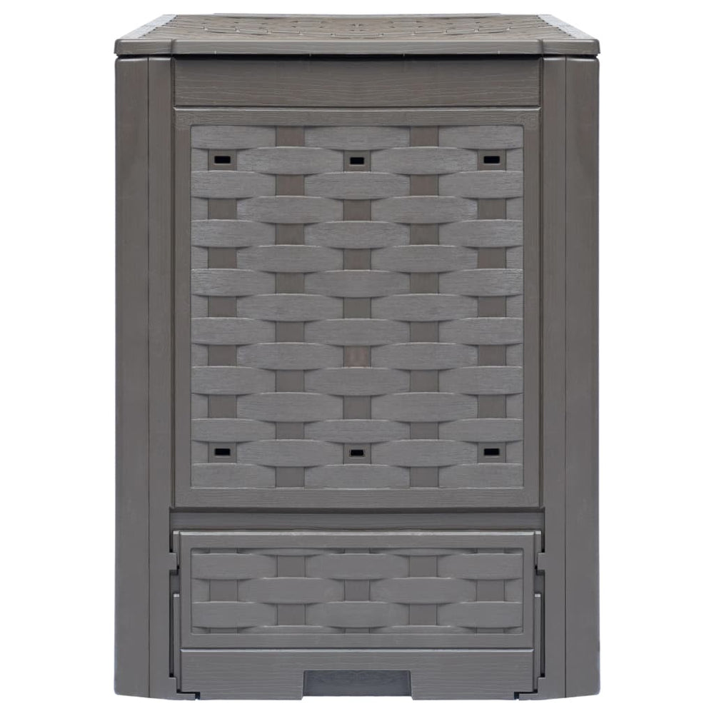 vidaXL Garden Compost Bins 2 pcs. Brown 60x60x83cm 600 L Plastic Rattan