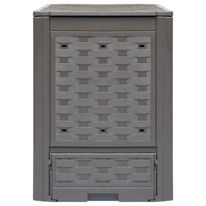 vidaXL Garden Composters 3 pcs. Brown 60x60x83cm 900 L Plastic Rattan
