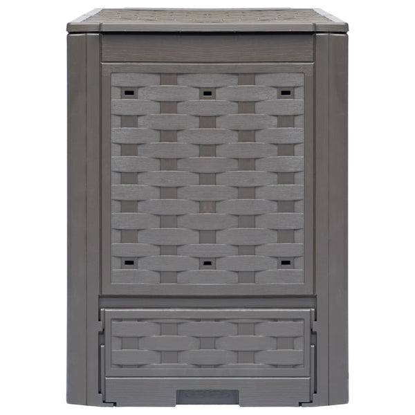 vidaXL Garden Composters 3 pcs. Brown 60x60x83cm 900 L Plastic Rattan