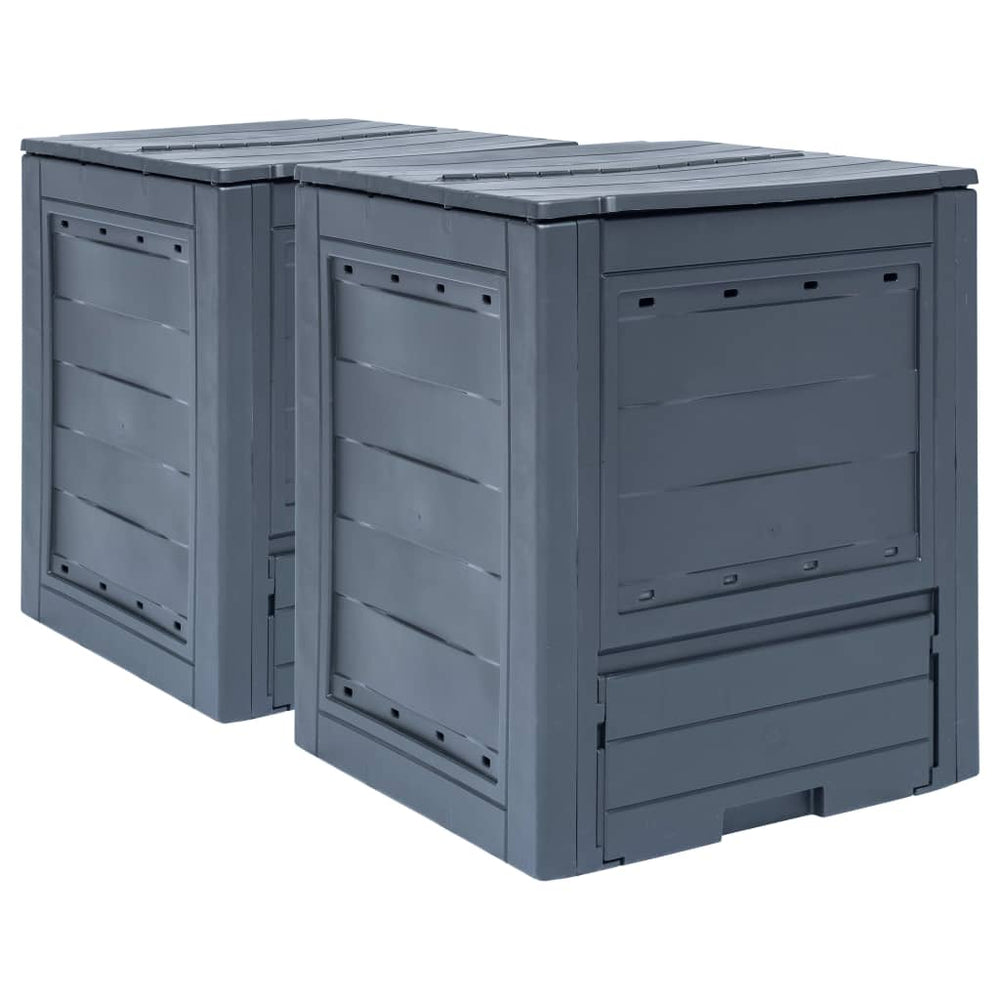 vidaXL Garden Composter 2 pcs. Grey 60 x 60 x 73 cm 520 L