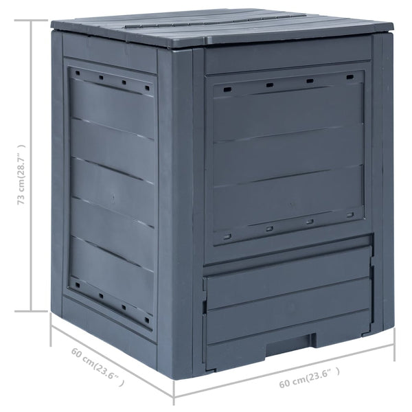 vidaXL Garden Composter 2 pcs. Grey 60 x 60 x 73 cm 520 L