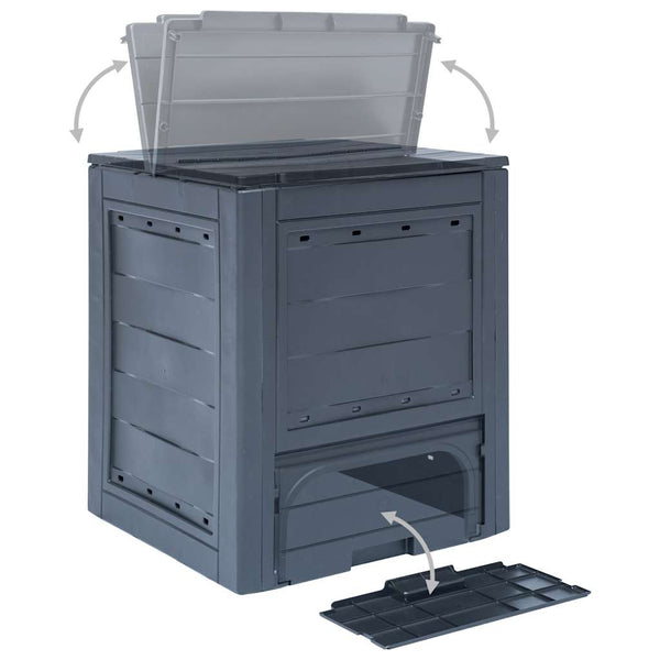 vidaXL Garden Compost Bins 3 pcs. Grey 60 x 60 x 73 cm 780 L