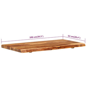 vidaXL Bathroom Vanity Top Solid Acacia Wood 100x52x3.8 cm